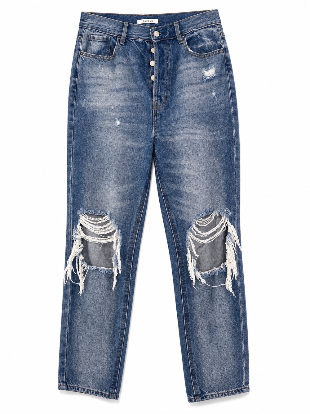 PacSun Boyfriend High-Rise Ripped Blue Jeans
